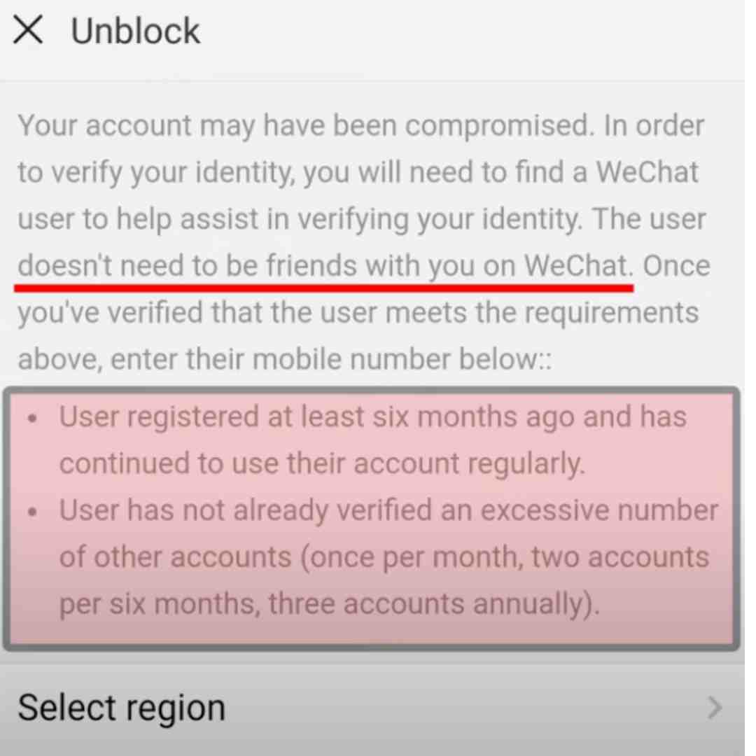 wechat account blocked