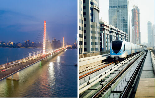 Hangzhou Bay Bridge and Metro Lines