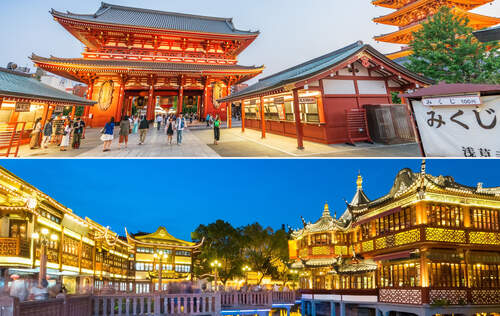 Tokyo Temple and Shanghai Yu Garden