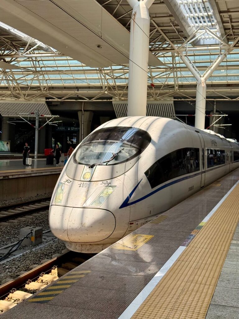 modern high speed train at nanchang station